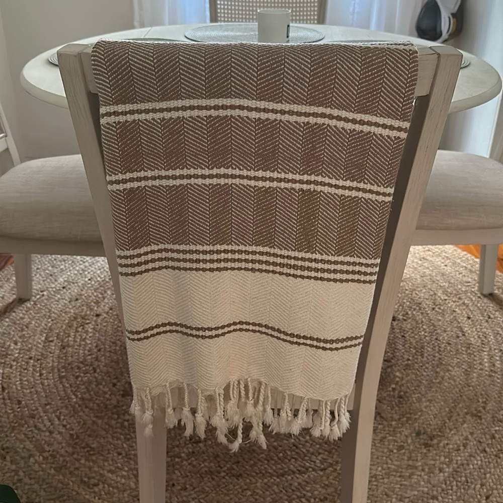 Neutral Turkish throw blanket